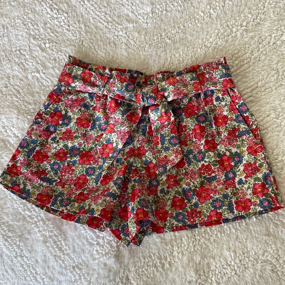 Girl’s Polo Ralph Lauren Floral Cotton Poplin Shorts, 3T